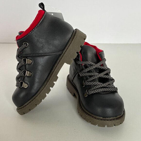 Carters Toddler Boys Ankle Boots Ralph Grey Fall Winter Lace Up Size 7 Shoes New - Picture 11 of 11